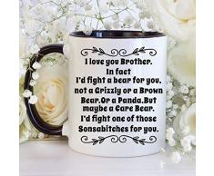 Gale66Lucy Weihnachtsgeschenk für Bruder, lustige Geschenkidee für Bruder, Kaffeetasse, für Bruder, Weihnachten, Geburtstag, Geschenk