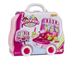 VILLA GIOCATTOLI 7010 Big Dreams Set Kleiner Kochkoffer mit Rollen, Mehrfarbig, Einheitsgröße
