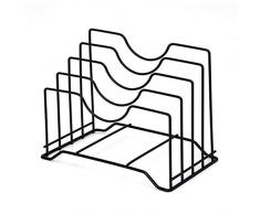 Wandhalterung Industrielle Eisentopf Pfanne Deckel Rack Zoll Zoll Küchenschienen Hochleistungs-Utensilien Organizer-Küchendeckel Aufbewahrungsständer für Pfannen Töpfe Teller Größe Topf Deckel Organi