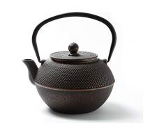 Tealøv TEEKANNE GUSSEISEN 1,1 Liter - Gusseisen Teekanne im japanischen Stil - Gusseiserne Teekanne mit Sieb aus Edelstahl - Hervorragende Wärmespeicherfähigkeit - Langlebig - Arare Kupfer