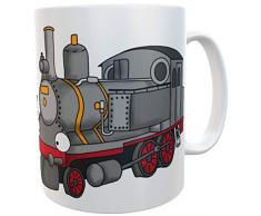 Kindertasse Eisenbahn Dampflok mit Wunschname - personalisierte Henkeltasse Lok Lokführer Becher Tasse Henkeltasse (Kunststoff)