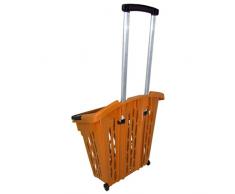 Einkaufstrolley Einkaufswagen Shopper 40 Liter verschiedene Farben Einkaufskorb mit Rollen (1, orange)