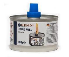 HENDI Brennpaste, mit Docht, Flüssigbrennstoff, 6 Stück, ruß- und geruchlos, Brenndauer 6 stunden, Brenngel, Fire Paste, für Wärmebehälter, zum Warmhalten von Speisen, für Chafing Dish, 200gr