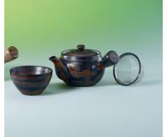 Teekanne Ling Inhalt 0,4 L, Keramik mit 2 Teeschalen 0,1 L, mit Edelstahlsieb