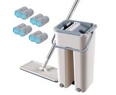 yywl Wischmop Neue 360 Grad Reinigung Mop mit Eimer Ersatz Mop Tuch Bodenreinigung Squeeze Flat Mops Küche Bodenreiniger