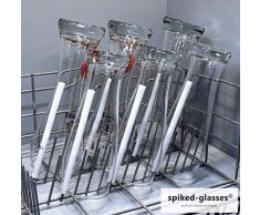 spiked-glasses Glashalter für Spülmaschine - Bierfreunde 6er Set - Lange Aufsteckhalter Halterung für Geschirrkorb Glas Gläser