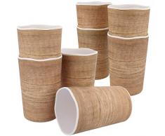 com-four® 8x Melamin Trinkbecher - Kunststoffbecher aus Melamin - Multifunktionsbecher mit Holzmotiv für Party und Camping - bruchfest (Holzoptik 330ml - 08 Stück)