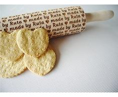 Personalisierte Nudelholz Teigrolle für hausgemachtes Gebäck. Teigroller mit Namen