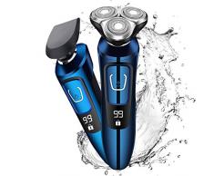 Rasierer Elektrorasierer Herren Rasierapparat Nass-und Trockenrasierer Elektrisch Bartschneider Präzisionstrimmer Rotationsrasierer Männer Wasserdicht