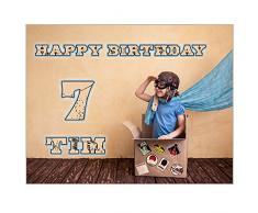 Tortenaufleger mit Wunschfoto und Wunschtext Geburtstag Tortenbild Zuckerbild Oblate Tortenplatte mit eigenem Foto und Text (Zuckerpapier A4 26x18cm)