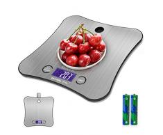 Küchenwaage, ADORIC Digitalwaage Professionelle Waage Elektronische Waage Robuster Edelstahl Präzision auf bis zu 1g(5kg Maximalgewicht), Küchenwaage hängende Funktion mit LCD Display