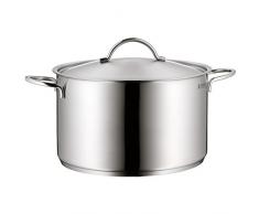 WMF Gemüsetopf, Metalldeckel, Topf groß , Cromargan Edelstahl mattiert, Topf Induktion, unbeschichtet, backofengeeignet ,28 CM ,10 L