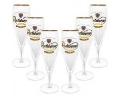 Radeberger Pilsener Bierpokal Glas Gläser-Set - 6x Pilstulpen 0,3l geeicht
