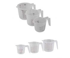 3x 250-500 -1000 ml Messbecher, Meßkanne, Maßbecher, Mehlbecher, Messkrug, Küchenhelfer, Dosierhilfe Set