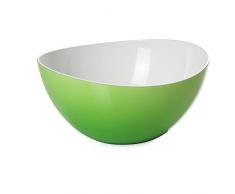 Omada Design Unzerbrechliche zweifarbige Plastik-Salatschüssel für Salat, Made in Italy, Trendy Design, Durchmesser 26 cm, Inhalt 3,5 liter, spülmaschinenfest, Grün