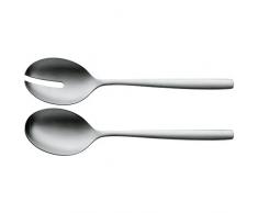 WMF Prego Salatbesteck, 30 cm, groß, Salatgabel und Servierlöffel, Cromargan Edelstahl mattiert, spülmaschinengeeignet