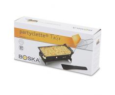 BOSKA Raclette-Set Partyclette to Go Explore 6-teilig, Edelstahl, Silber/schwarz, 19 x 10 x 5 cm, 6-Einheiten