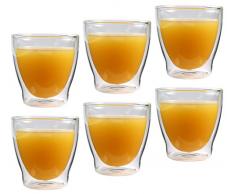 Feelino 6x 200ml Rondorello doppelwandiges Kaffeeglas & Teeglas, edle Thermogläser mit Schwebeeffekt