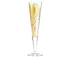 RITZENHOFF Champus Champagnerglas von Ramona Rosenkranz, aus Kristallglas, 200 ml, mit edlen Gold- und Platinanteilen, inkl. Stoffserviette