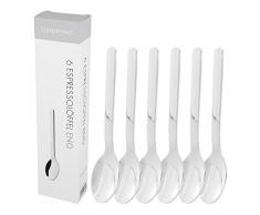 Luxpresso puristische Espressolöffel ENO, aus Edelstahl, 6 Stück