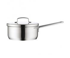 WMF Mini Stielkasserolle, 16 cm, klein, Metalldeckel, Kochtopf 1,2l, kleiner Topf für Singlehaushalt, Cromargan Edelstahl poliert, Induktion, stapelbar, ideal für kleine Portionen