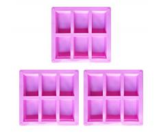 Silikonform für Seife, Schokolade, Kuchen, Brot, Kekse, 3 Stück