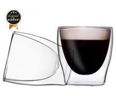 DUOS 2X 80ml Set doppelwandige Espresso Gläser mit Schwebe-Effekt by Feelino