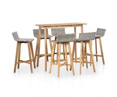 7 Stück Folding Essen Im Freien Set Modernes Bar Set PE Rattan Garten Sets Für Terrasse, Balkon, Terrasse Gartenmöbel-Sets