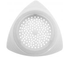 Fackelmann Abtropfsieb für Konserven, Seiher für Dosen, Abgießhilfe für Einmachgläser (Farbe: Weiß), Menge: 1 Stück