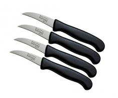 Solingen 4er Messer-Set gebogen/Gemüsemesser scharf Küchenmesser Schälmesser Allzweckmesser/Germany rostfrei 3 / Handabzug - Dünnschliff - superscharf - spülmaschinengeeignet (4, 2,5 - gebogen)