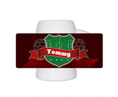Fußball-Bierkrug mit Namen Tommy und schönem Fußball-Wappen - Fan-Bierkrug personalisiert - Deutschland-Krug - Bierhumpen
