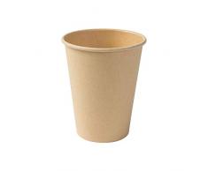 BIOZOYG Kompostierbare Bio Einweg Becher I Einmalbecher Getränkebecher Wegwerfbecher Papierbecher mit PLA Beschichtung I 50 Stück Coffee to go Pappbecher braun ungebleicht 300 ml 12 oz
