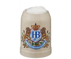 Steinkrug Löwendekor ohne Zinndeckel (0,5l)