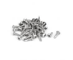 sourcing map 40 Stück M4.8 x 16mm Gewinde 410 Edelstahl Pfanne Kopf Selbstbohrende Schrauben DE de