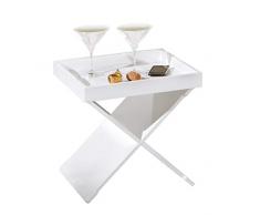 Inter Link 99800570 Beistelltisch Wohnzimmertisch Nachttisch Tablett Tisch Tabletttisch weiß NEU