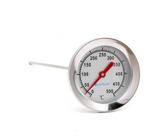 Lantelme 500 °C Thermometer 50 cm Sonde Edelstahl Grill Bratofen Backofen Pizzaofen Holzbackofen Analog Bimetall 4897