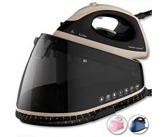 Tristan Auron Dampfbügelstation Elite - 8 bar Dampfdruck I 2400 W 400g Dampfstoß - variabler Dampf bis 155 g/min I 2 L Wassertank Abschaltautomatik (Schwarz)