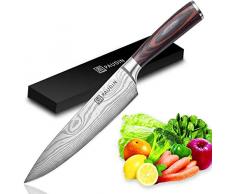 PAUDIN Kochmesser Küchenmesser 20cm Profi Messer Chefmesser Allzweckmesser aus hochwertigem Carbon Edelstahl, Extra Scharfe Messerklinge mit ergonomischer Griff