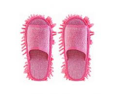 Tinksky Frauen Pantoffel Mikrofaser Bodenreinigung Mop Damen Hausschuhe (rosa)