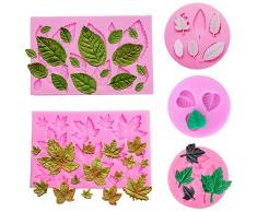 SIMUER Blätter Silikonform Schokolade Süßigkeiten Form 3D Backform Kuchen Dekorieren Werkzeuge DIY Silikon Backen Fondant Formen (Blütenblatt) 5 Pack