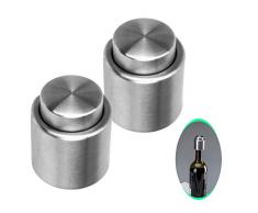 YFOX 2 Stück Vakuum Flaschenverschluss Weinverschluss Edelstahl Stopfen Vakuum Dichtung Familie Bar Tool