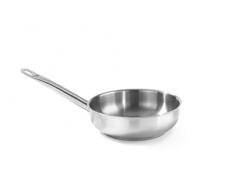 HENDI Sauteuse, Ohne Deckel, Geeignet für Gasherd, Induktionsherd, Elektroherd, Ceranherd, mit langem Edelstahlhohlgriff, Geschirrspülmaschinengeeignet, 1,6L, ø200x(H)75mm, Edelstahl 18/10