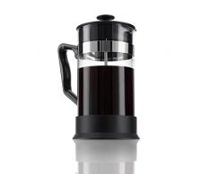Xavax Kaffeebereiter aus Glas (French Press für 1 Liter / 1000ml, Cafetiere mit Edelstahl Filter für Kaffee oder Tee, spülmaschinenfester Teebereiter) schwarz