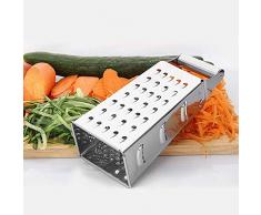 LCZ Gemüseschneider Reibe, Vierkantreibe Aus Edelstahl, Küchenreibe Zum Groben Und Feinem Raspeln, Für Obst Gemüse Karotten Käse,Multifunktionale Vierseitige Wischreibe