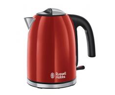 Russell Hobbs Wasserkocher Colours+ rot, 1,7l, 2400W, Schnellkochfunktion, optimierte Ausgusstülle, herausnehmbarer Kalkfilter, Wasserstandsanzeige mit Füllmengenmarkierung, Teekocher 20412-70