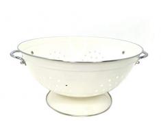 Edelstahl Standsieb mit Griffe Standseiher Sieb Seiher Küchensieb Nudelsieb – Ø 28 cm (Creme)