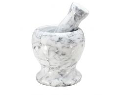 Mörser Gewürzmörser Kräutermörser klein mit Pistell, Marmor, hübsches Design mit Sockel, ca. Ø 10 cm (Sockel) x H 10.5 cm, 1 Stück