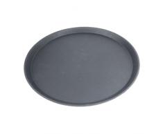 WELLGRO® Gastro Tablett - Ø 35 cm, rund, schwarz, Kunststoff - antirutsch Kellnertablett - verschiedene Mengen wählbar, Stückzahl:3 Stück