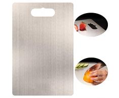 AoYan Schneidebretter aus Edelstahl 304 - Arbeitsplattenschoner Schneidebrett mit runder Kante, Schneidebrett für Haushaltsküchen, antimikrobiell, mehltaubeständig