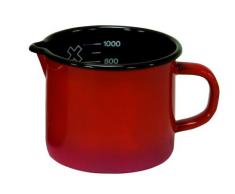 Krüger Karl 17012RO Milchtopf, Emaille, Rot, 12 cm